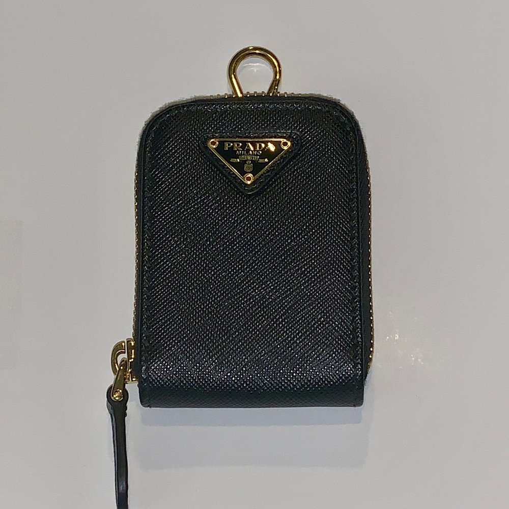 PRADA RE-EDITION 2005 SAFFIANO BLACK LEATHER POUCH ONLY